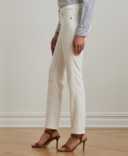Lauren Ralph Lauren Mid-Rise Straight Jean, Regular and Short Lengths - White