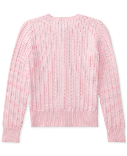 Polo Ralph Lauren Girls' 7-16 Cable-Knit Cotton Cardigan - Hint of Pink