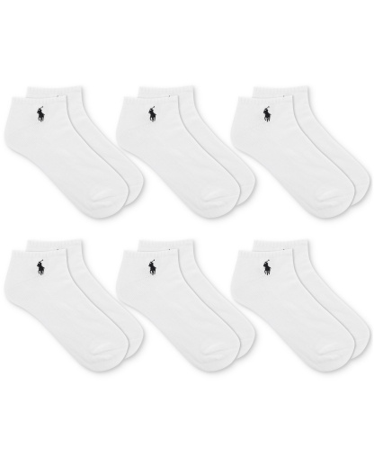 Polo Ralph Lauren Men's 6-Pack Performance Sport Low Cut Socks - White