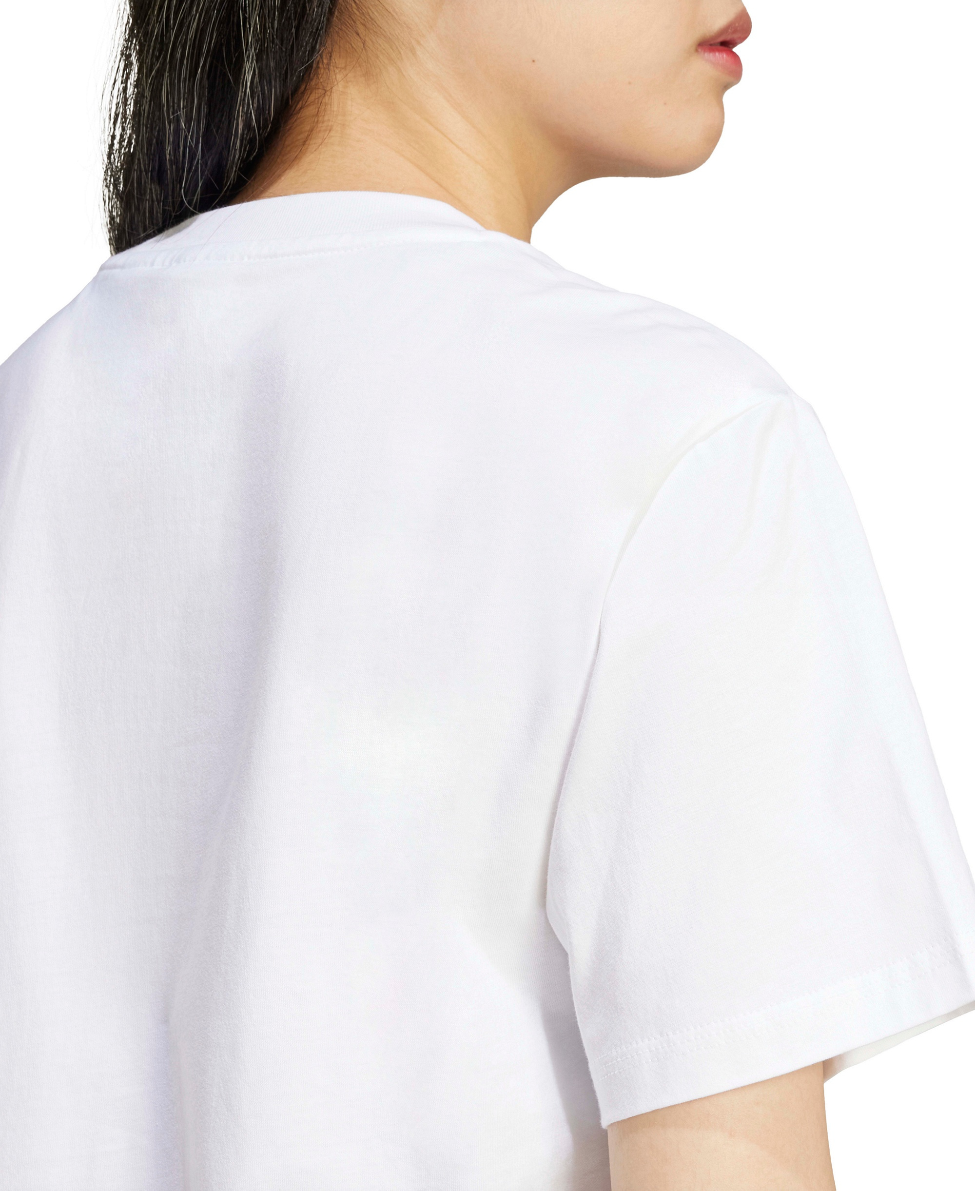 adidas Women's Short-Sleeve Cotton Crewneck Logo T-Shirt - White/black