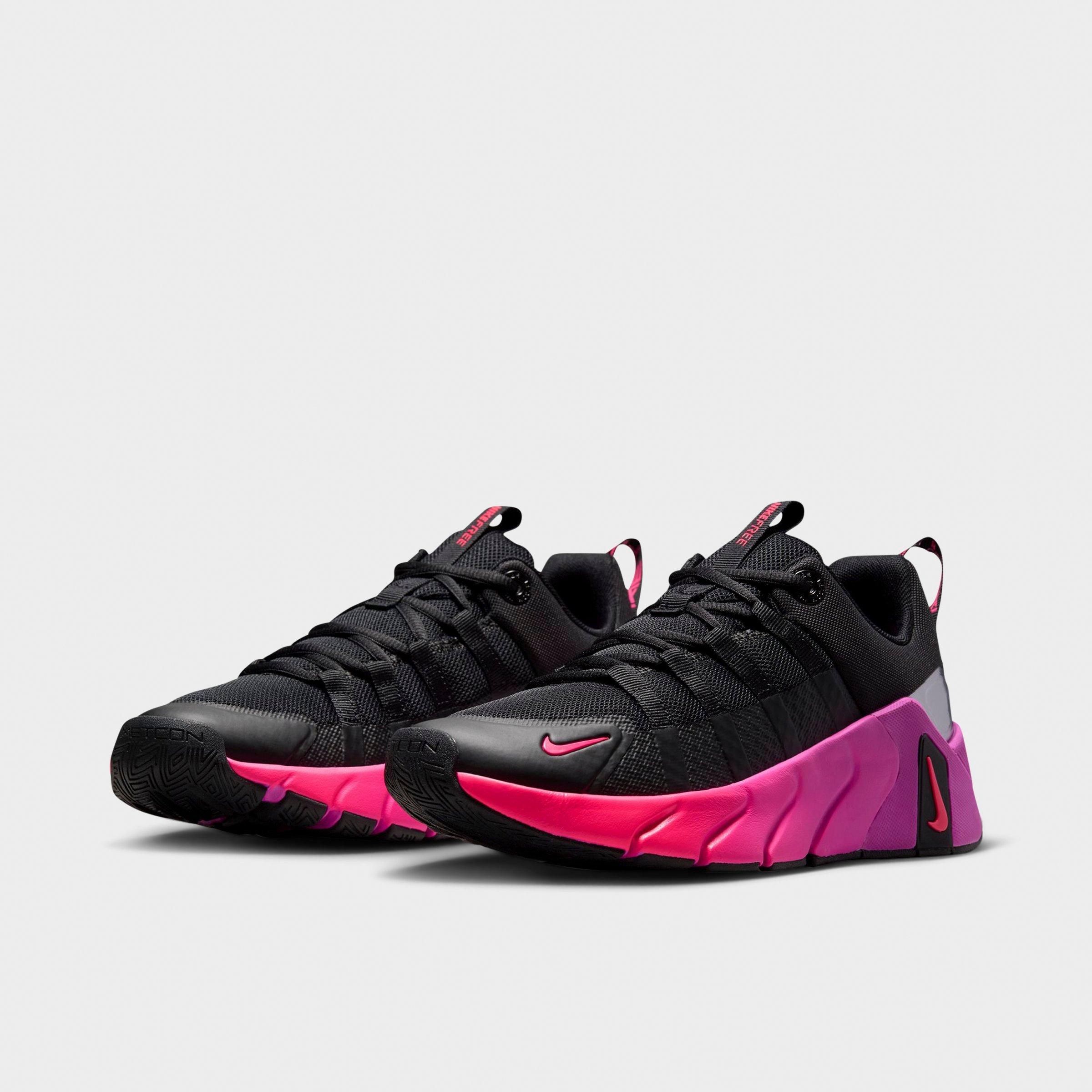 Women’s Nithtke Free Metcon 7 Training Shoes - Part 1 - Black/Hyper Pink/Metallic Cool Grey/Fuchsia Blast - Both shoes facing left