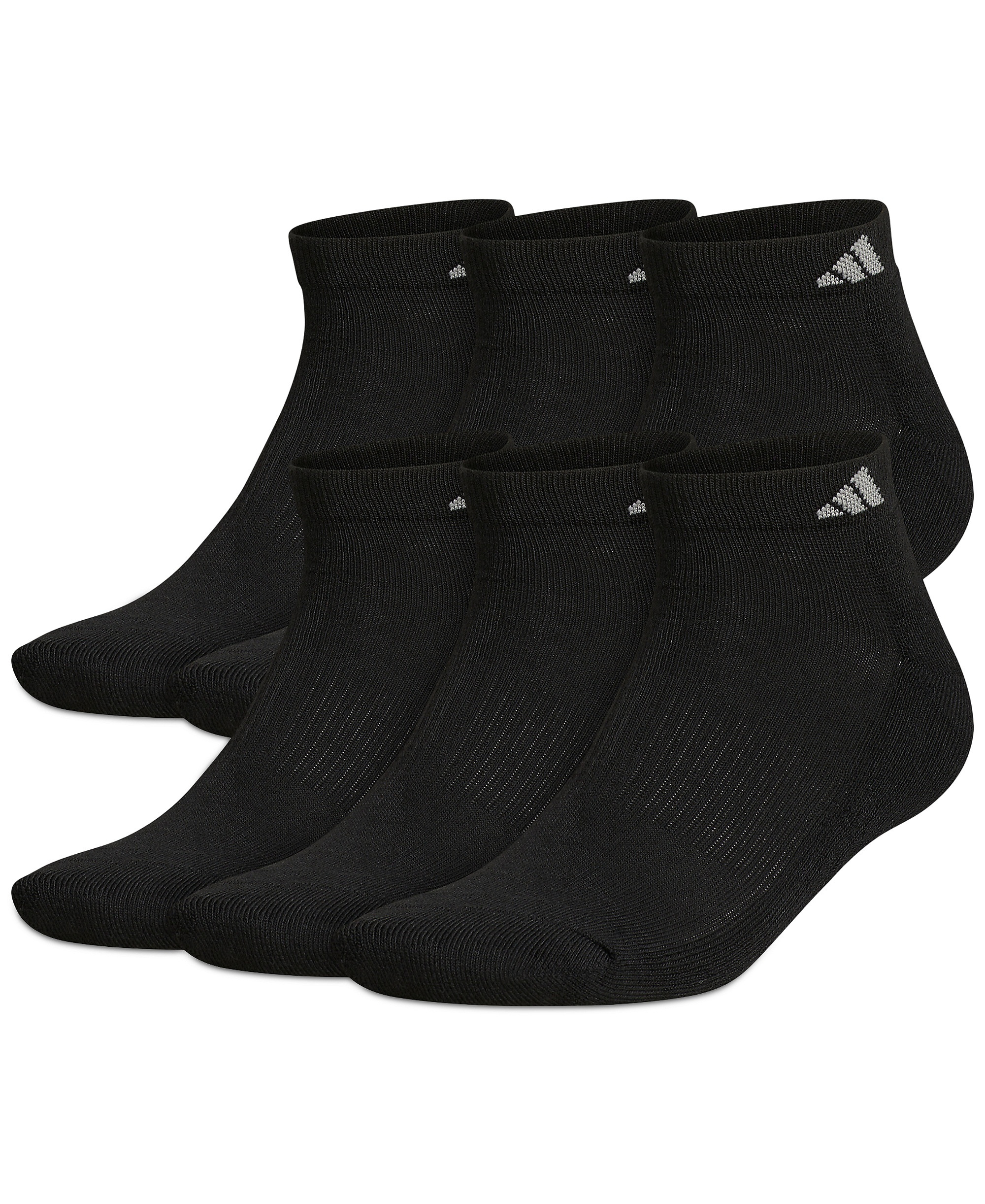 adidas Men's Cushioned Athletic 6-Pack Low Cut Socks - Black