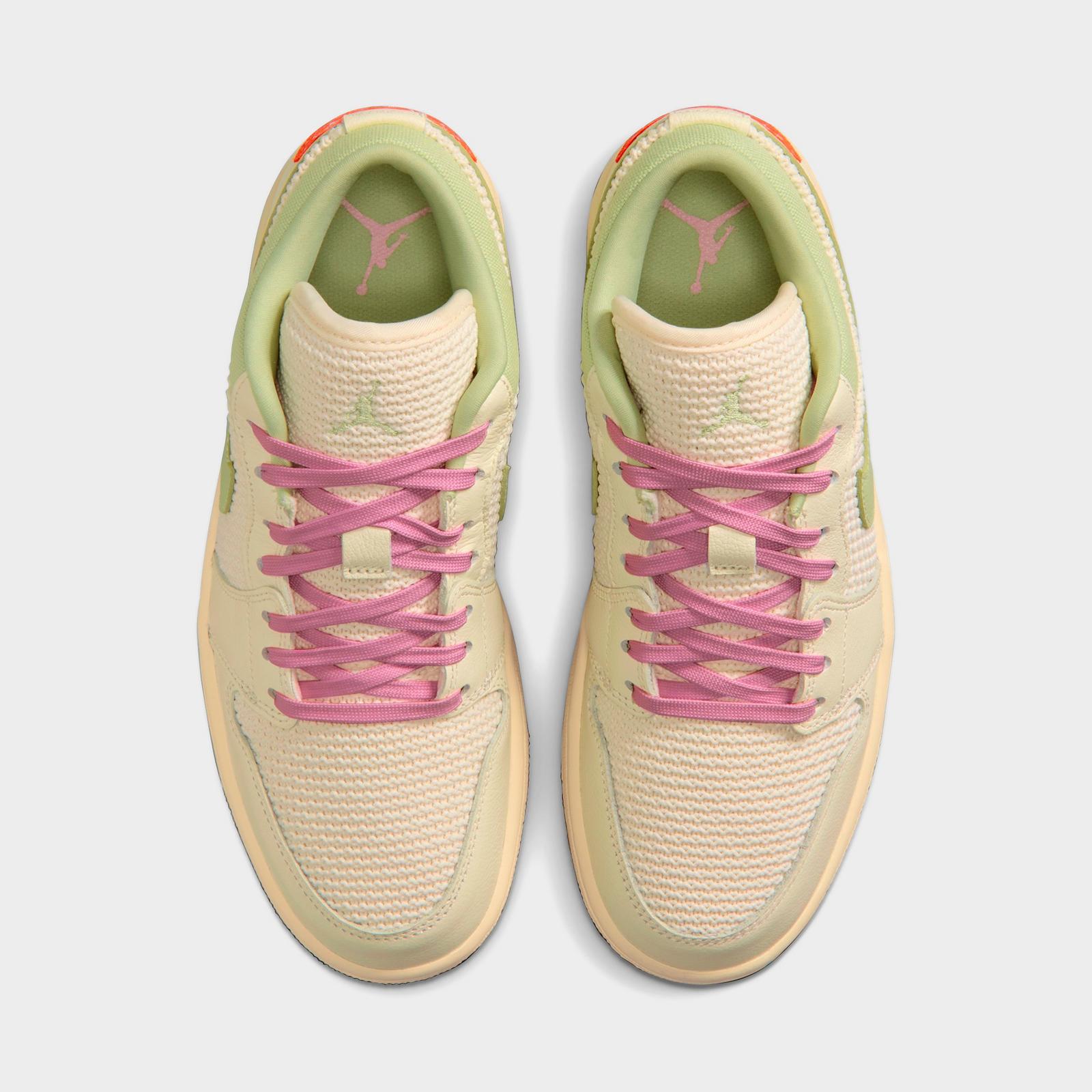 Women's Air Jordan 1 Low SE Casual Shoes - Sail/Olive Aura/Pearl White/Iced Carmine - view 5