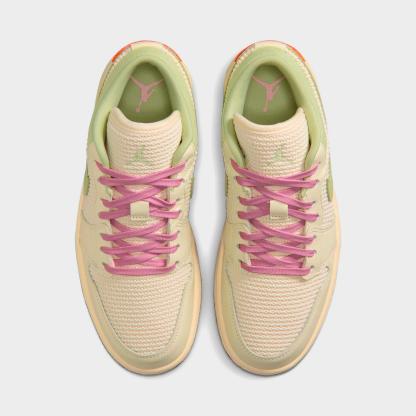 Women's Air Jordan 1 Low SE Casual Shoes - Sail/Olive Aura/Pearl White/Iced Carmine - view 5