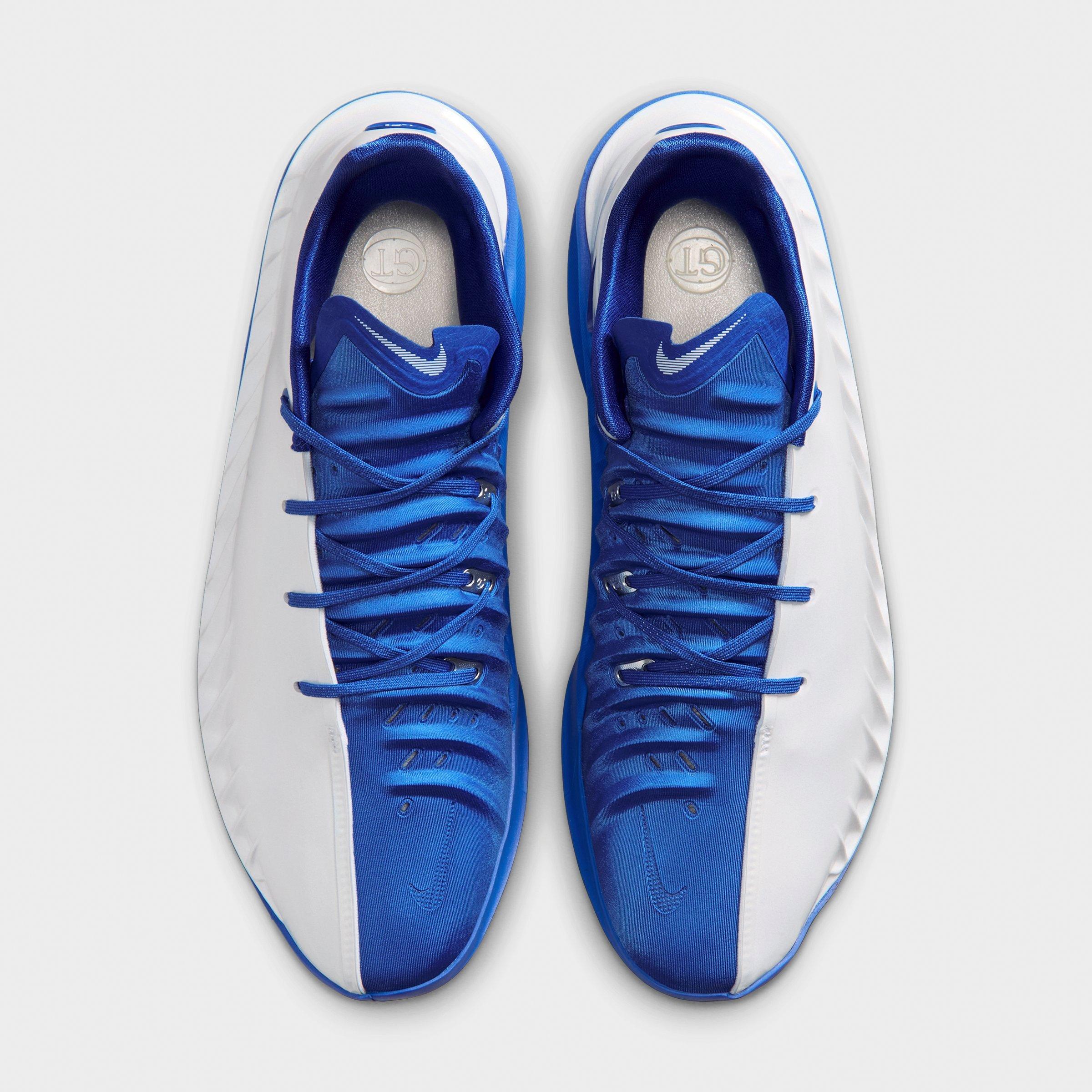 Men's Nithtke G.T. Cut 4 Basketball Shoes - White/Game Royal/Metallic Silver - Top view