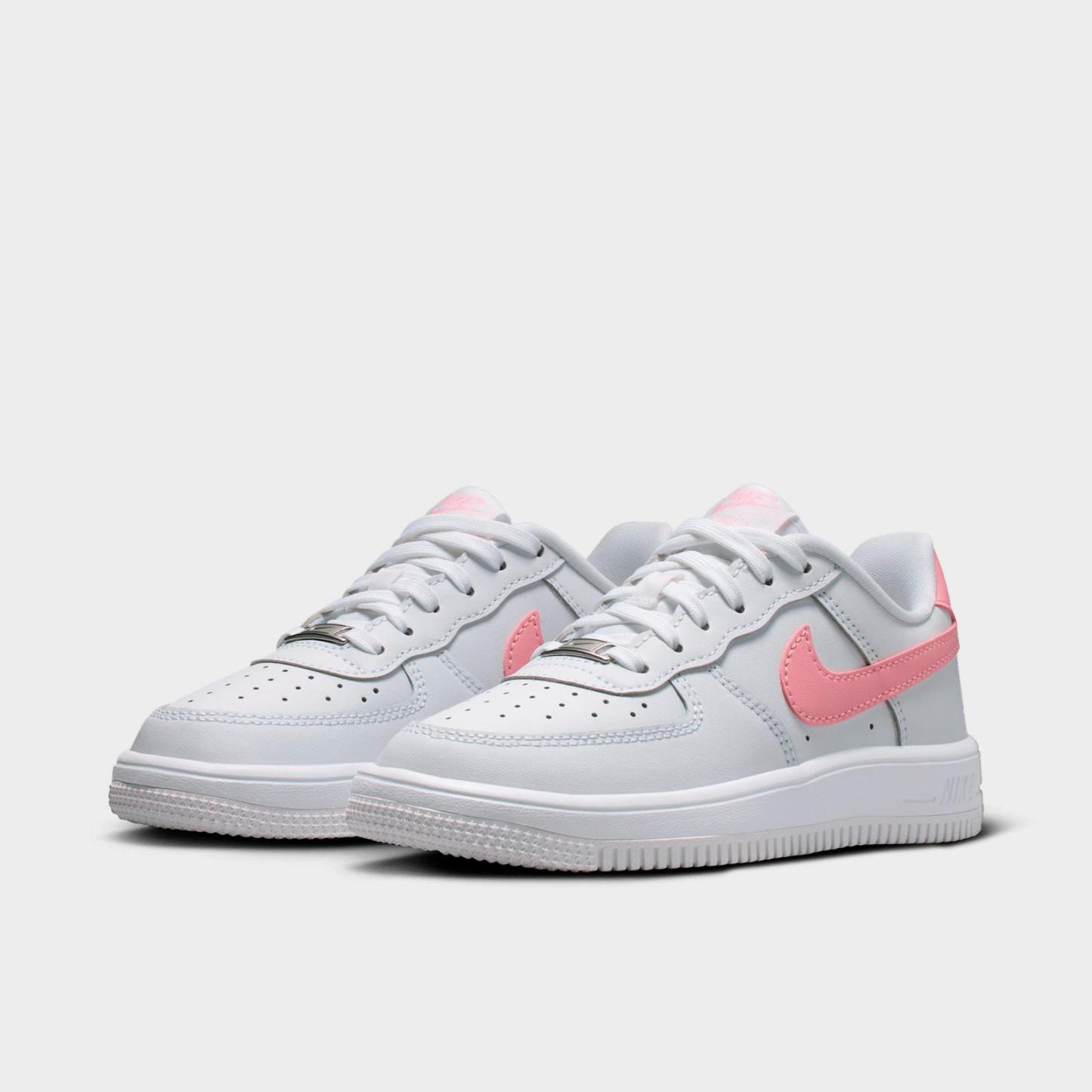 Little Kids' Nike Force 1 Casual Shoes - White/White/Medium Soft Pink