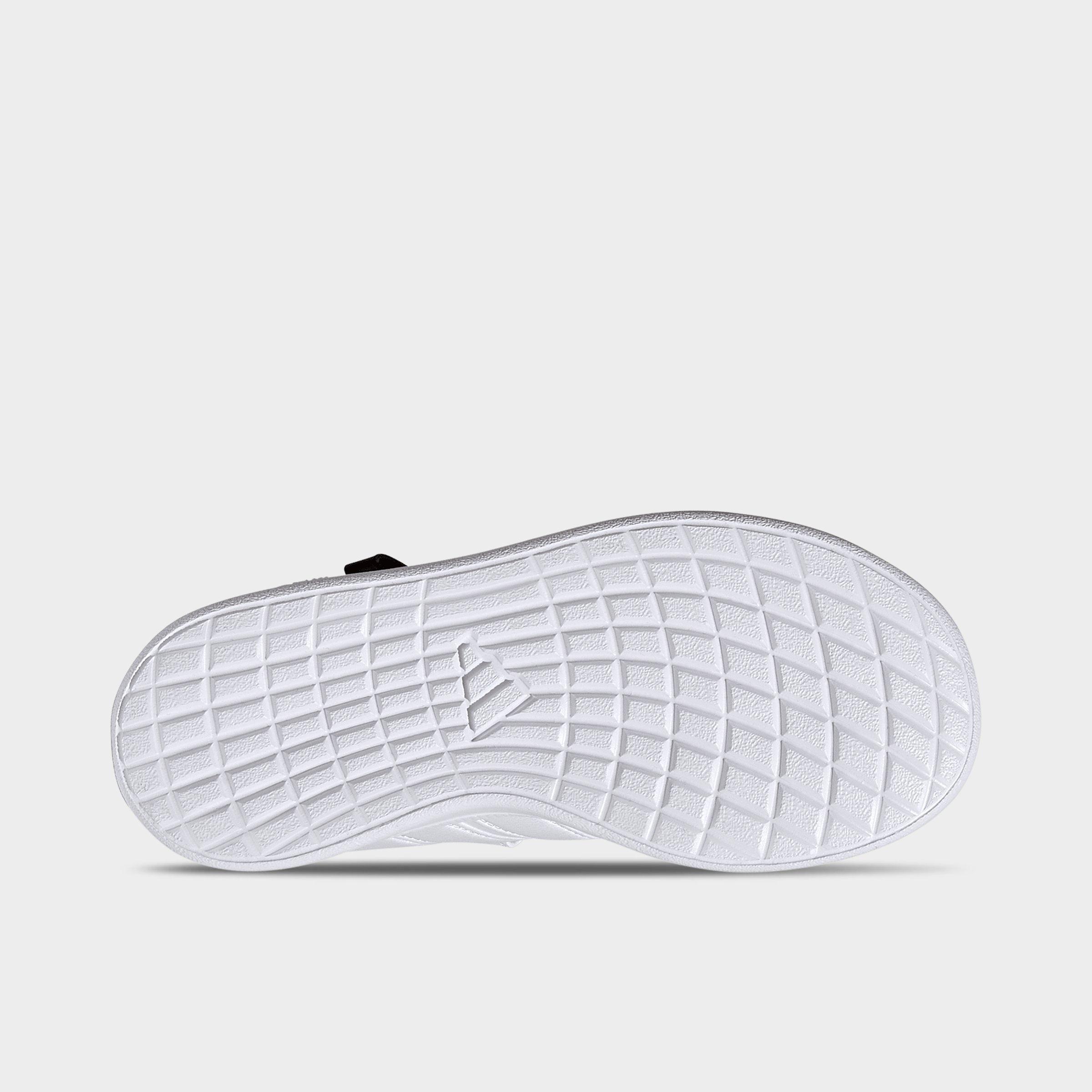 Little Kids' adidas x Minecraft Lightorama Court Stretch Lace Hook-And-Loop Casual Shoes - White/Lucid Pink/Silver Metallic - Bottom view