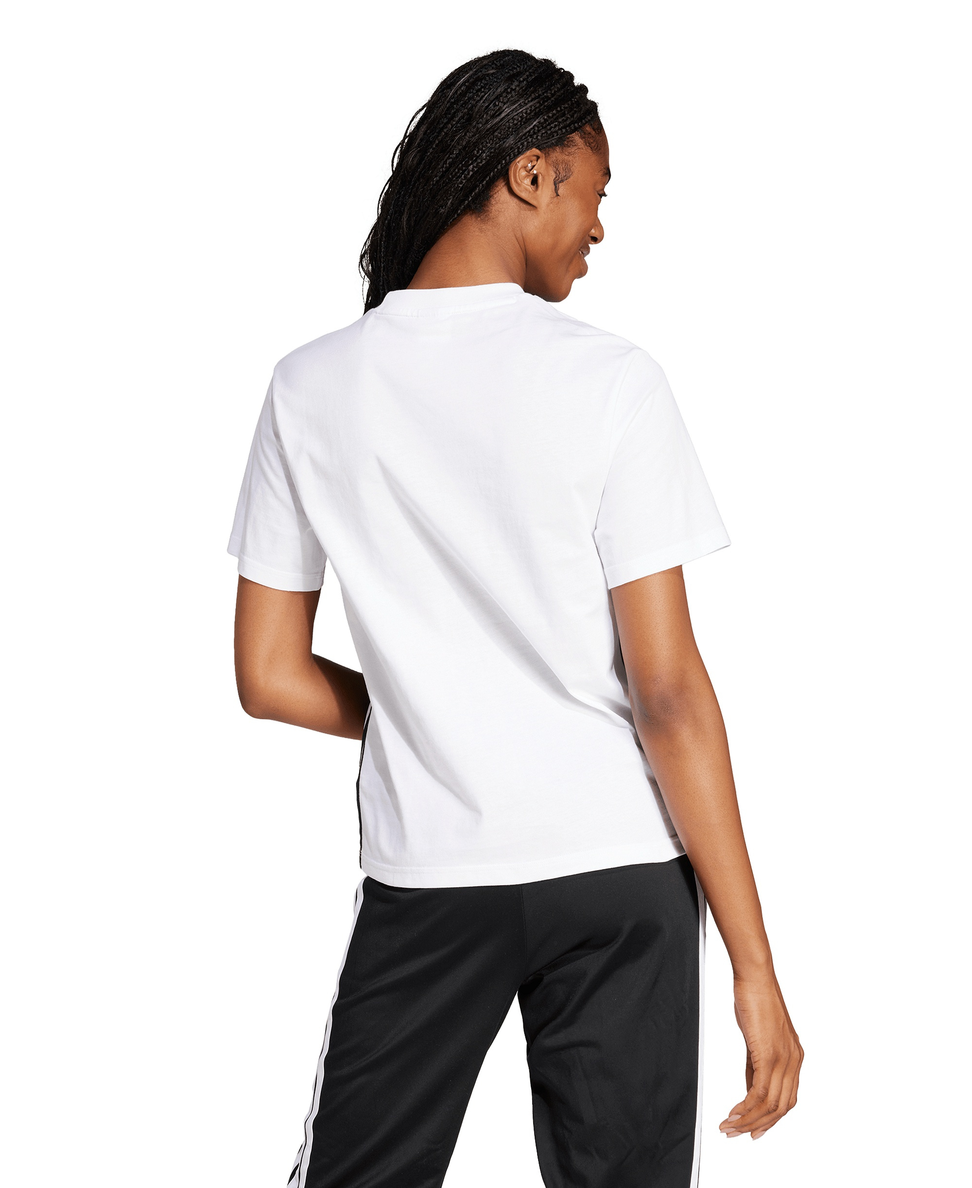 adidas Women's Essentials 3-Stripes Cotton T-Shirt - White/black