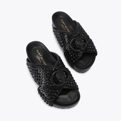 Kurt Geiger London Chelsea Drench Cross Strap Sandal - Black - view 3