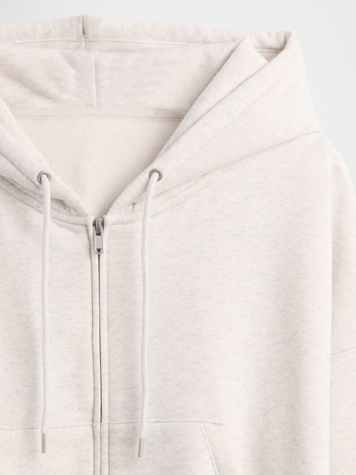 VintageSoft Wedge Zip Hoodie - Pale heather grey