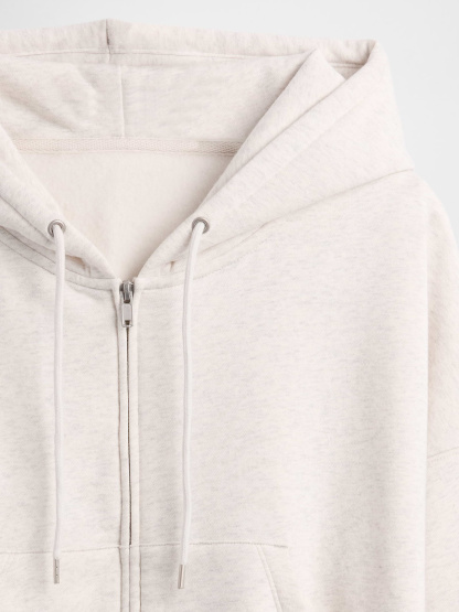 VintageSoft Wedge Zip Hoodie - Pale heather grey
