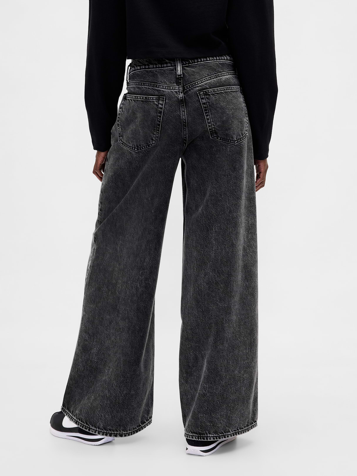 Mid Rise UltraSoft Baggy Jeans - Black hawk