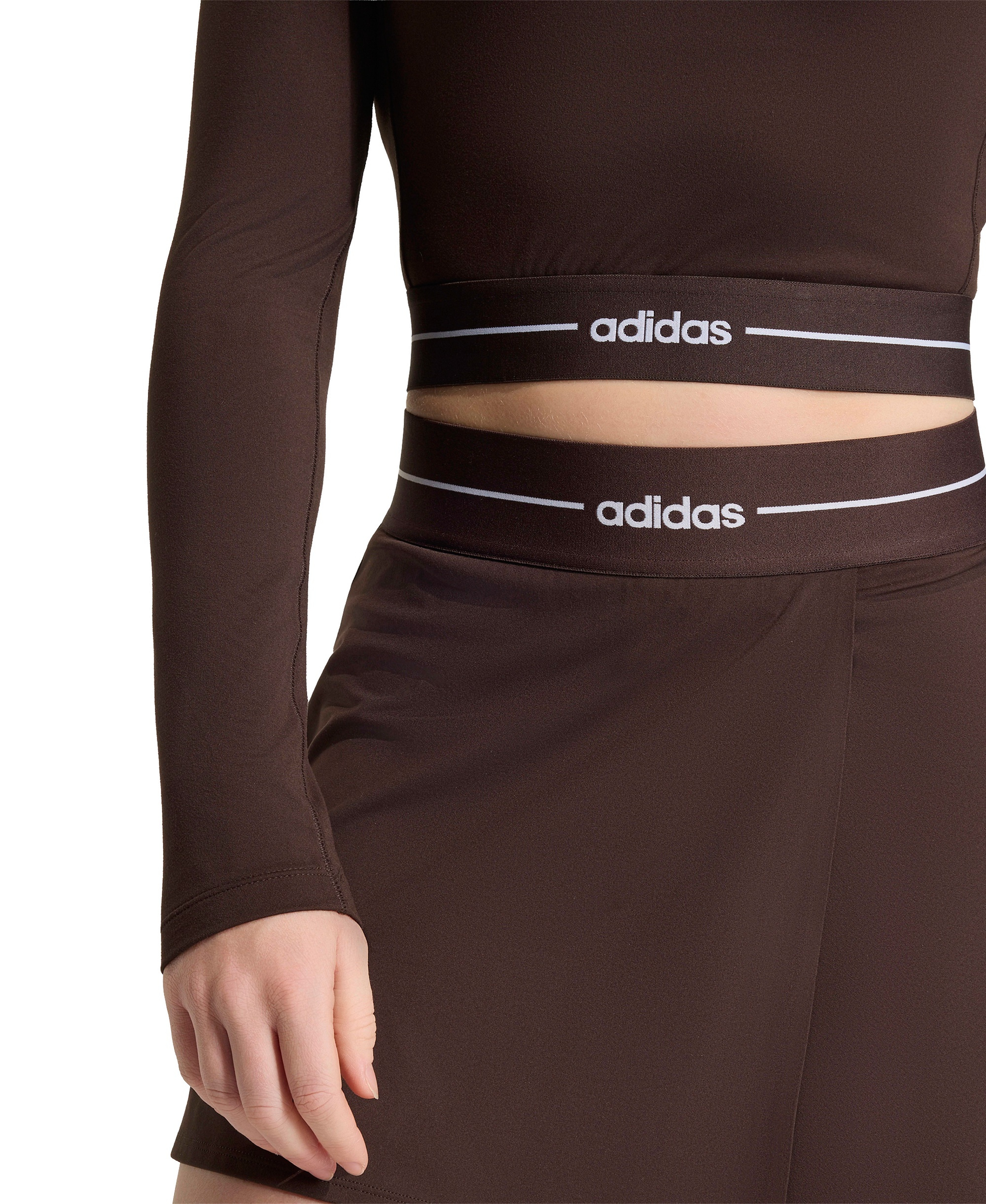 adidas Women's Hyperglam Cropped Training T-Shirt - Aurora Coffee