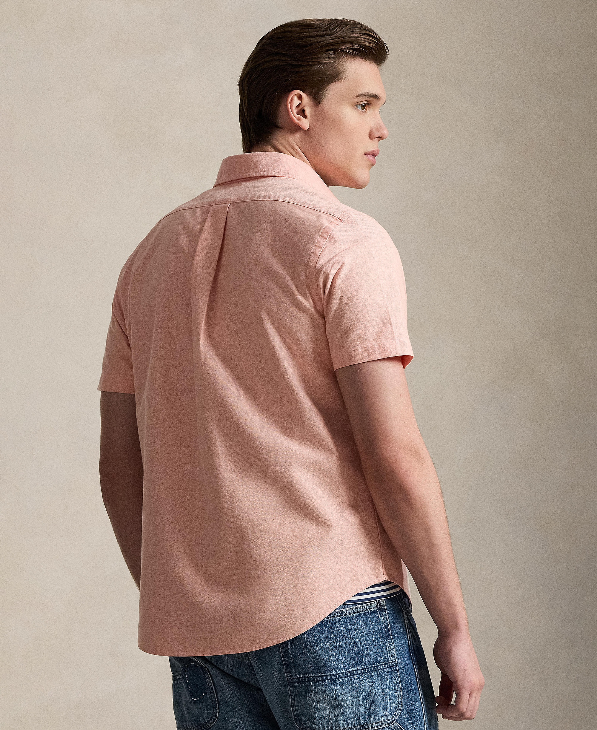 Polo Ralph Lauren Men's Classic-Fit Short-Sleeve Oxford Shirt - Peach