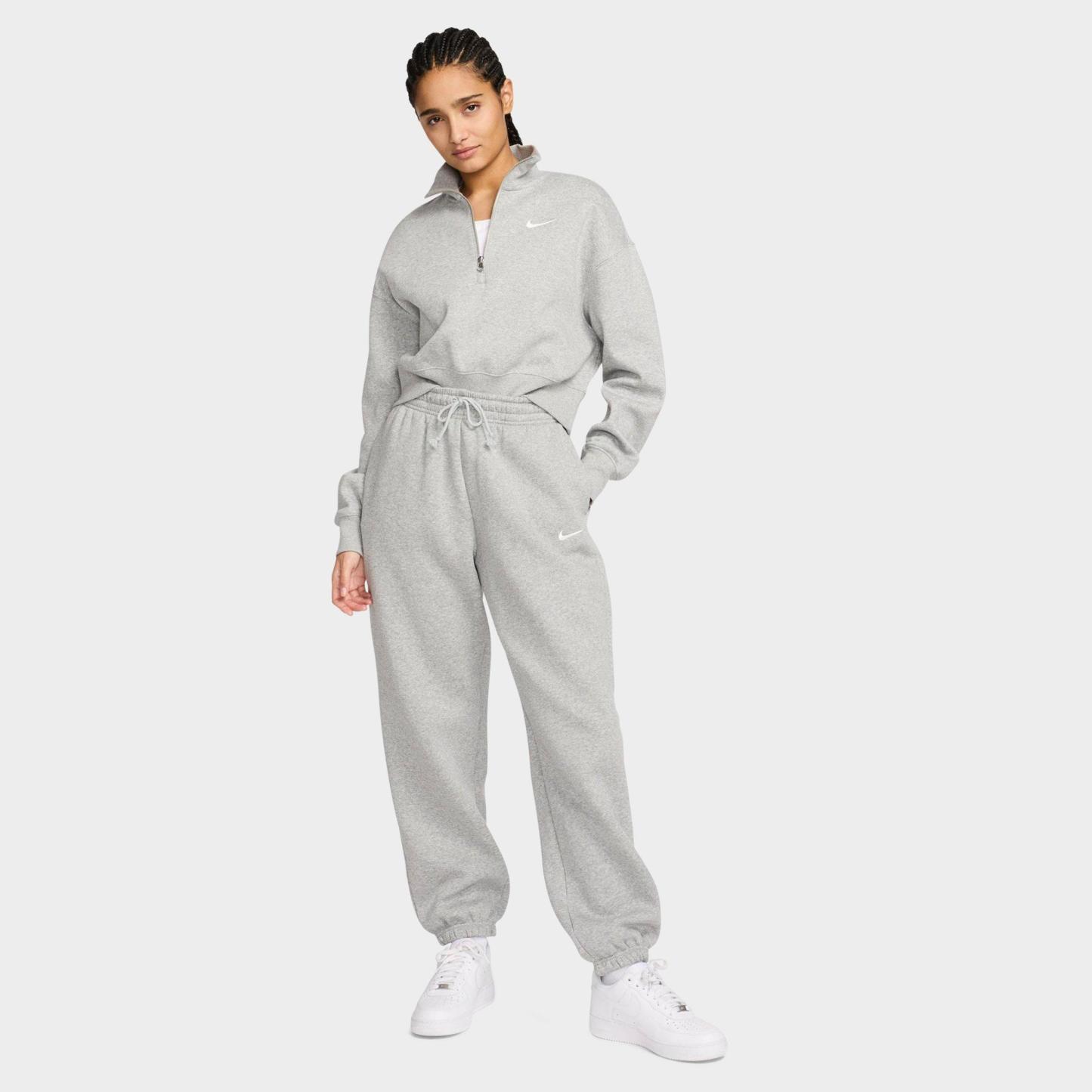 Women's Nithtke Sportswear Phoenix Fleece Oversized High-Waisted Jogger Pants - Dark Grey Heather/Sail