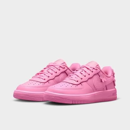Little Kids' Nithtke Force 1 Casual Shoes - Part 1 - Pink Rise/Pink Foam/Metallic Silver/Pink Rise - Both shoes facing left