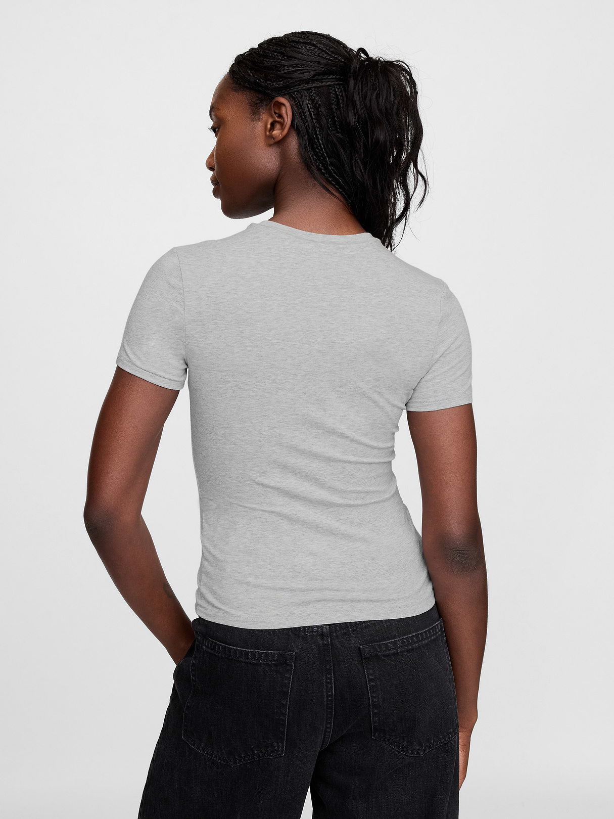 CloseKnit Jersey T-Shirt - Light heather grey