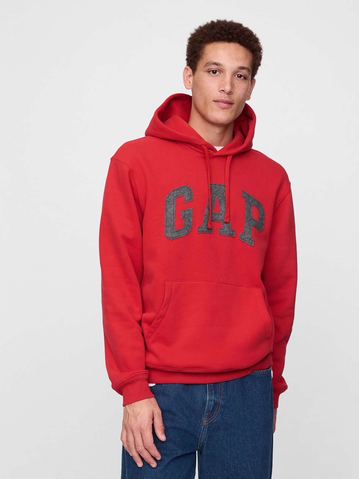 Adult VintageSoft Arch Logo Hoodie - Modern red