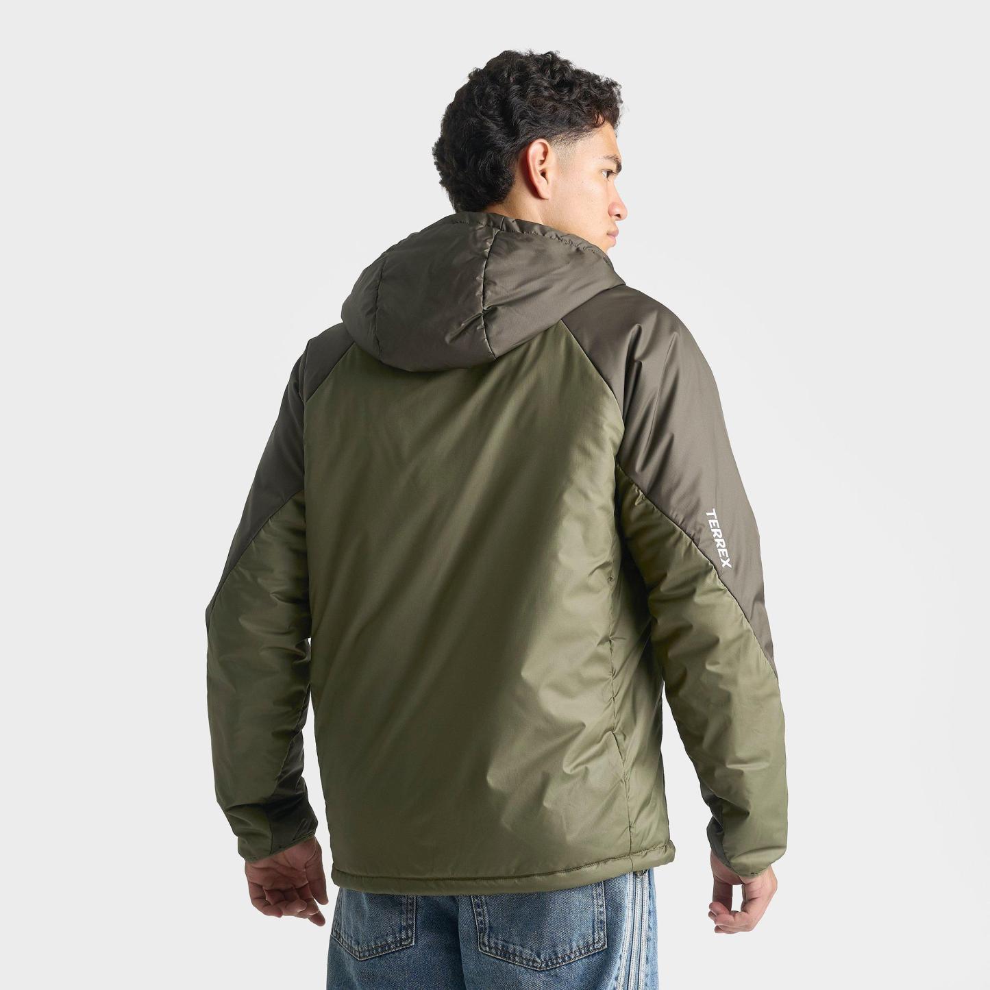 Men's adidas TERREX Multi CLIMAWARM Insulated Hooded Jacket - Shadow Olive/Olive Strata