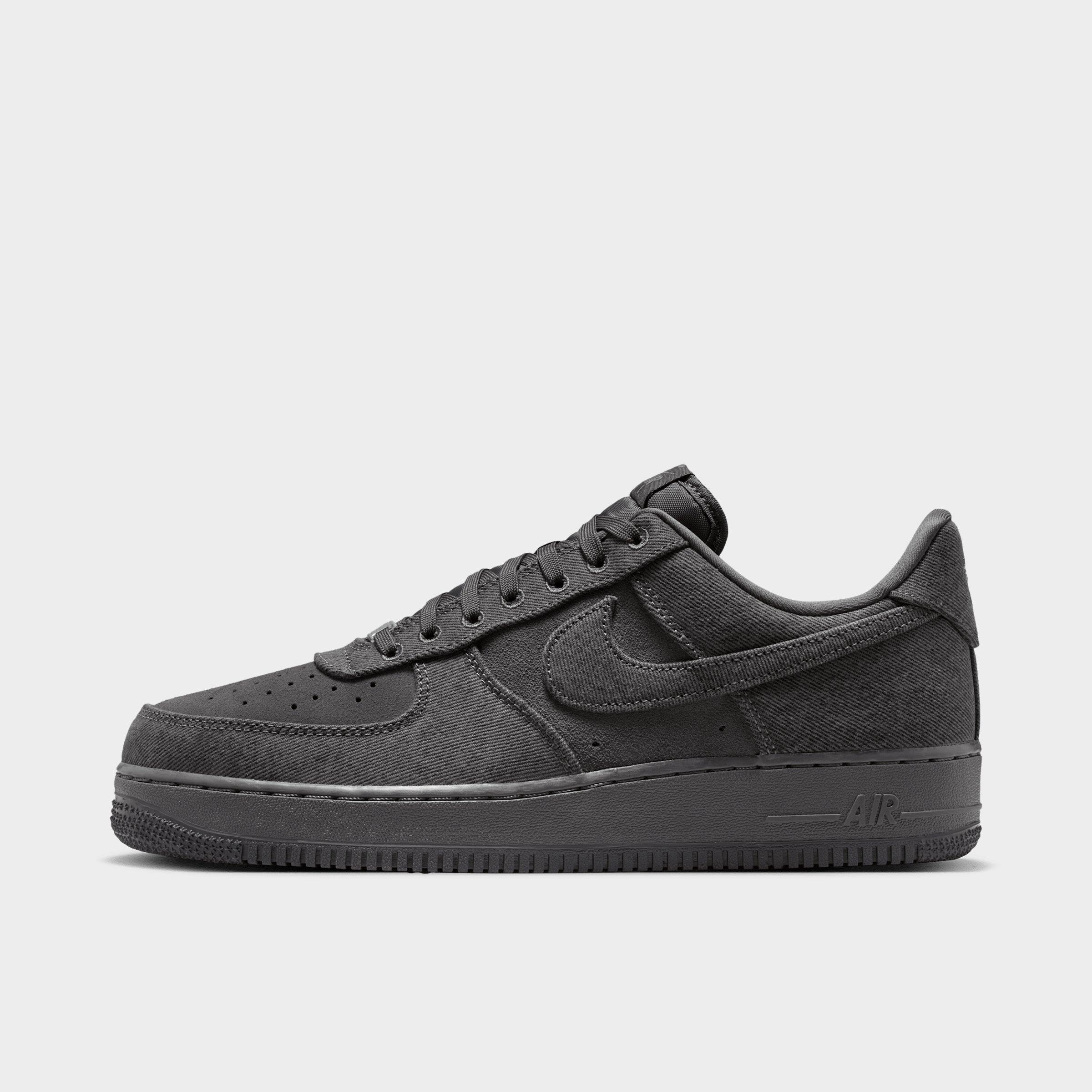 Men's Nithtke Air Force 1 '07 LV8 Casual Shoes - Part 1 - Anthracite/Medium Ash/Metallic Silver/Anthracite - Left shoe facing left. Outside of the shoe.