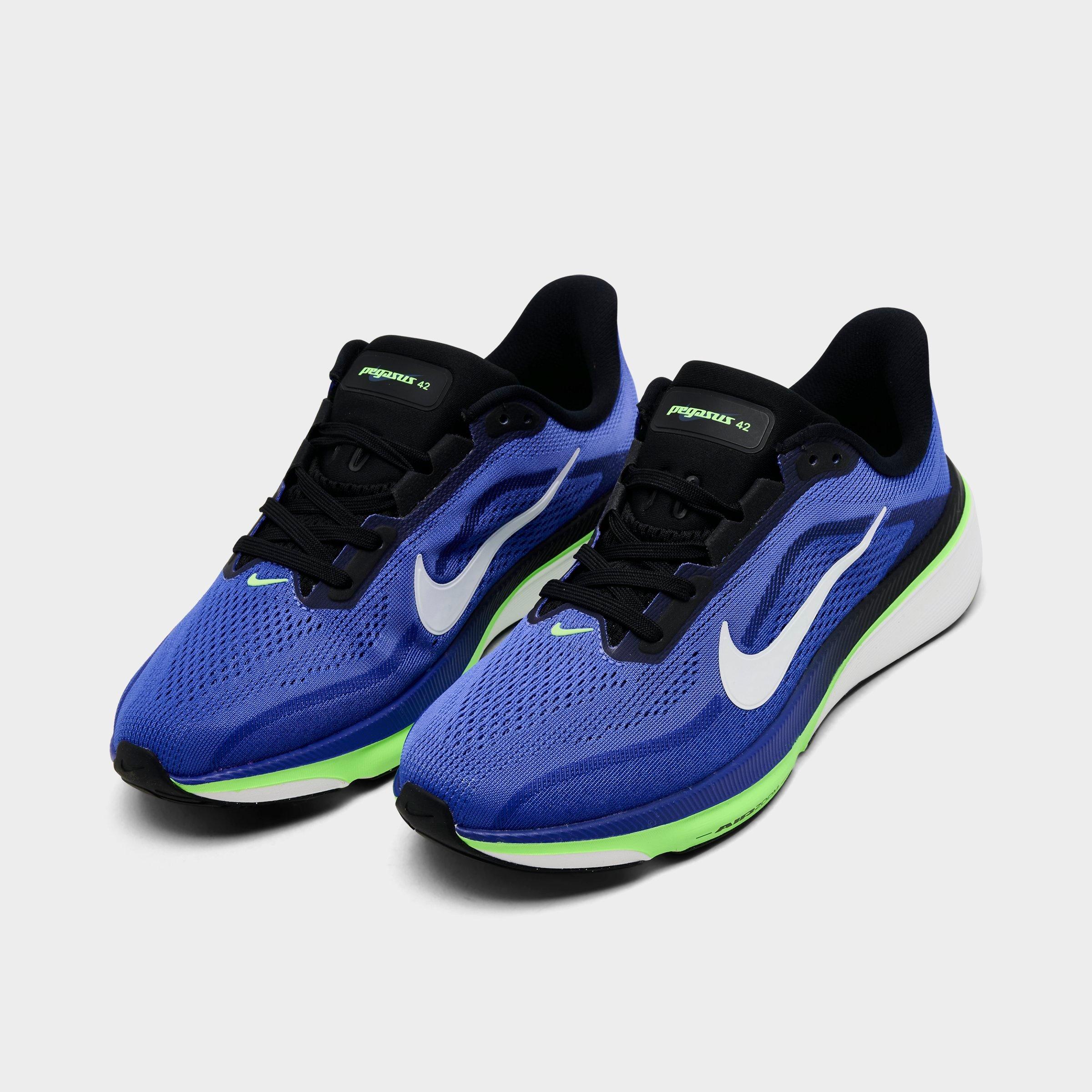 Big Kids' Nithtke Pegasus 42 Running Shoes - Sapphire/Lapis/Lime Blast/Black - Both shoes facing left