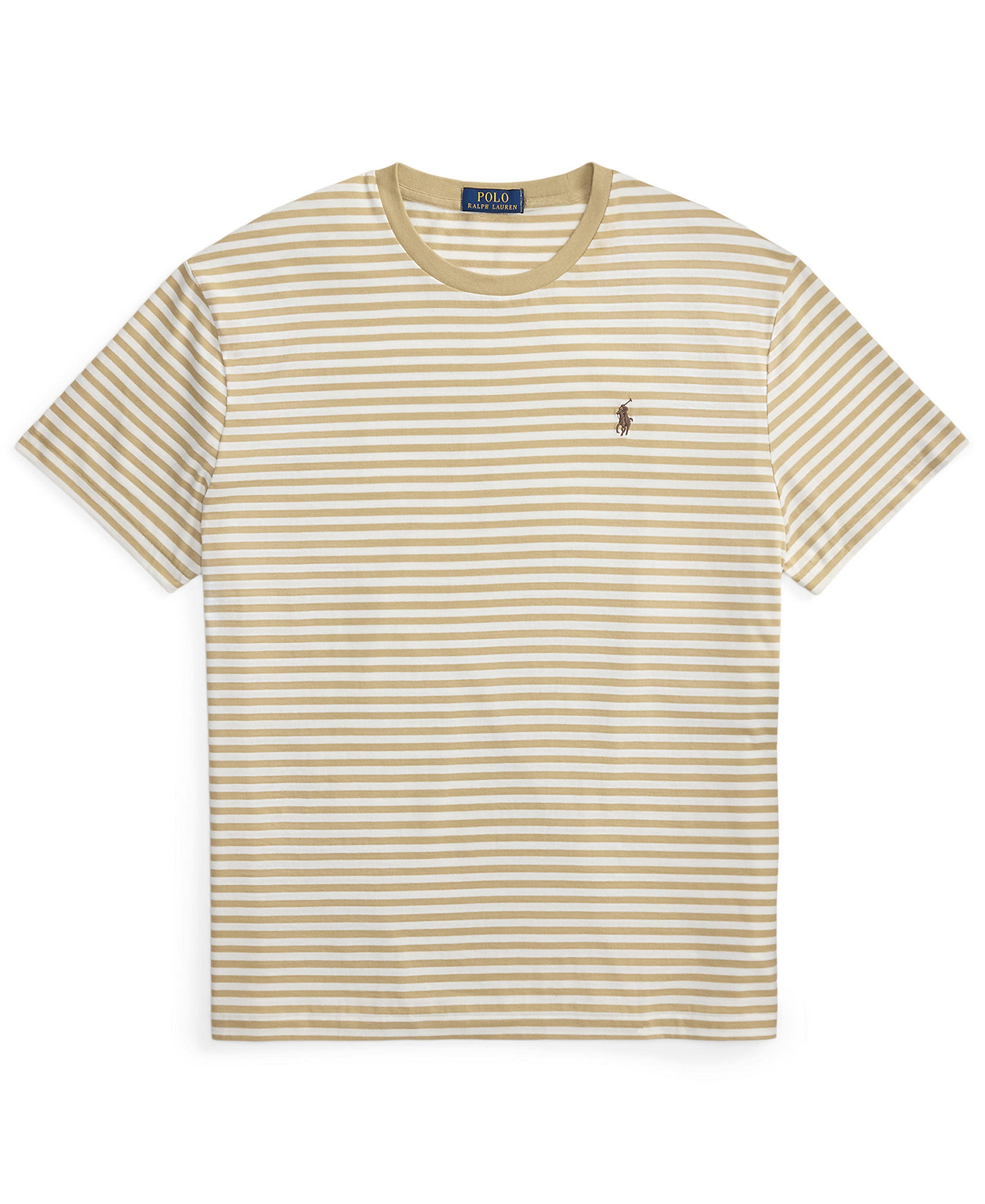Polo Ralph Lauren Men's Classic-Fit Stripe T-Shirt - Classic Khaki/White