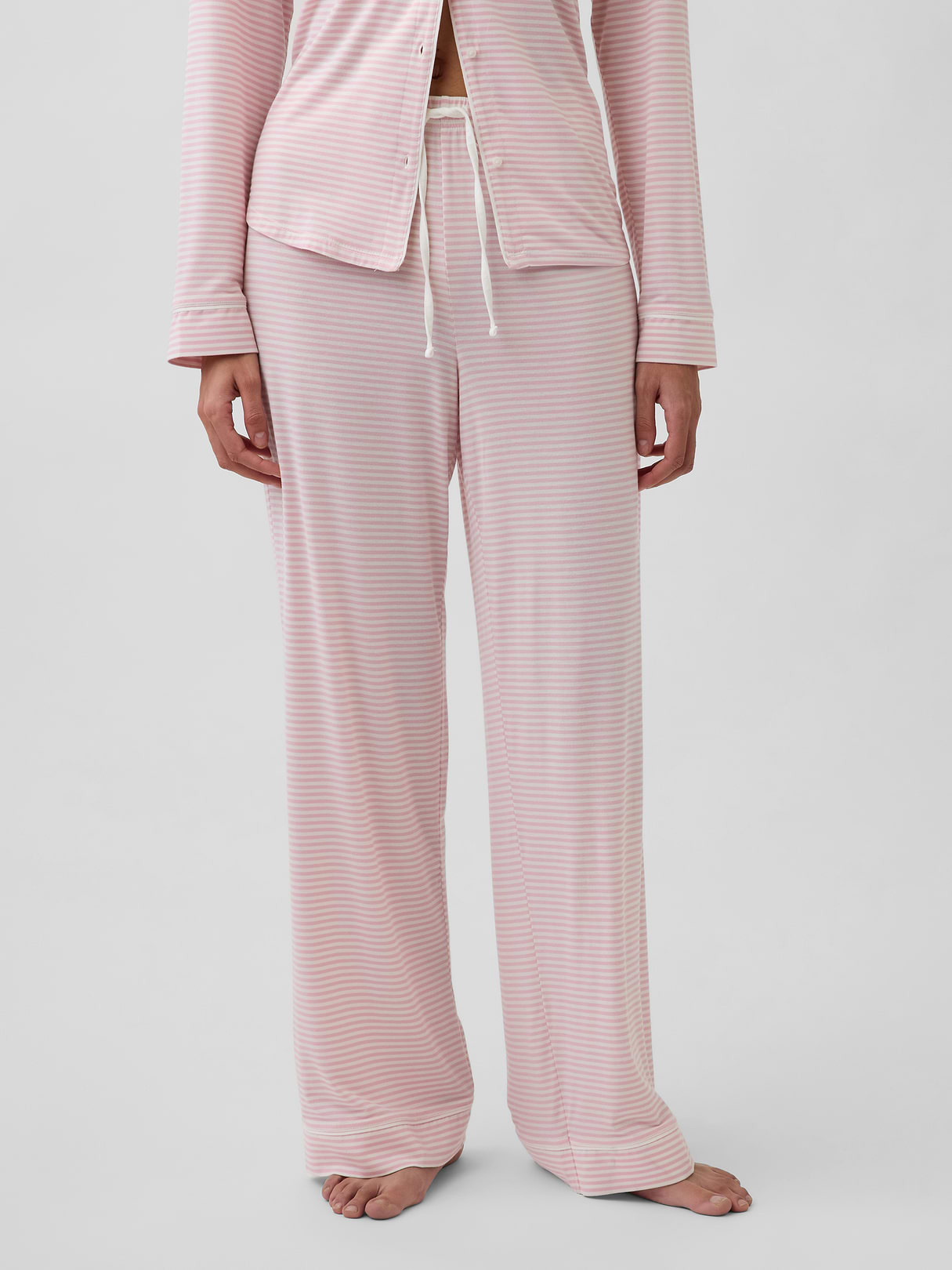 SoftMade Modal PJ Pants - Pink & white stripe