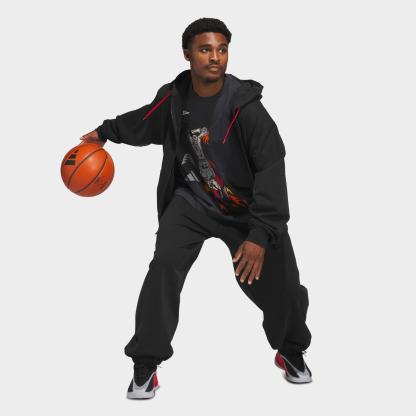 Men's adidas Anthony Edwards Foundation Fleece Jogger Pants - Black