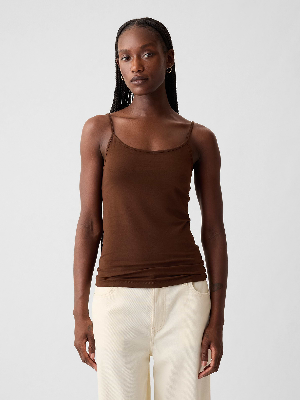 CloseKnit Basic Cami - warm dark brown