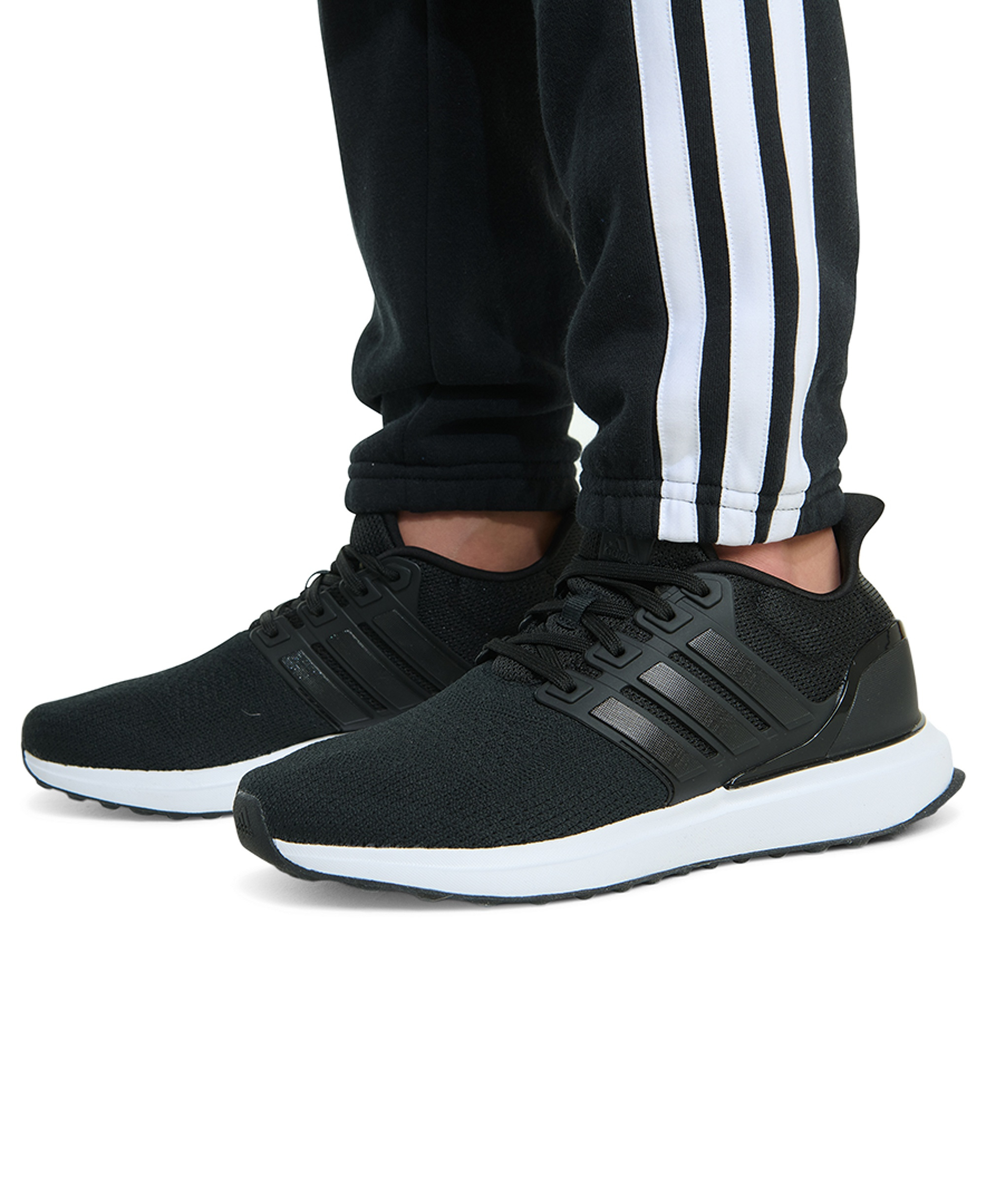 adidas Boys' 8-20 Essential 3-Stripe Fleece Cuffed Jogger Pants - Black