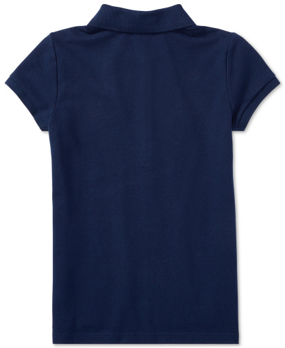 Polo Ralph Lauren Girls' 7-16 Stretch Cotton Mesh Polo Shirt - Navy