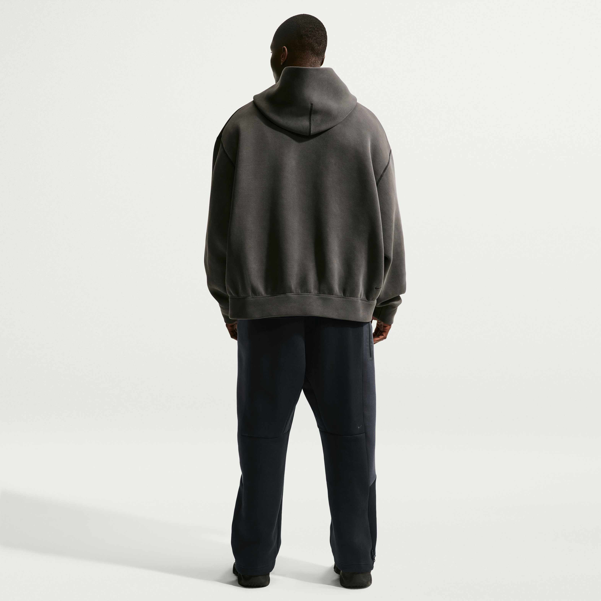 Nike Tech Men's Colour-Block Open-Hem Fleece Trousers - Black/Anthracite/Black