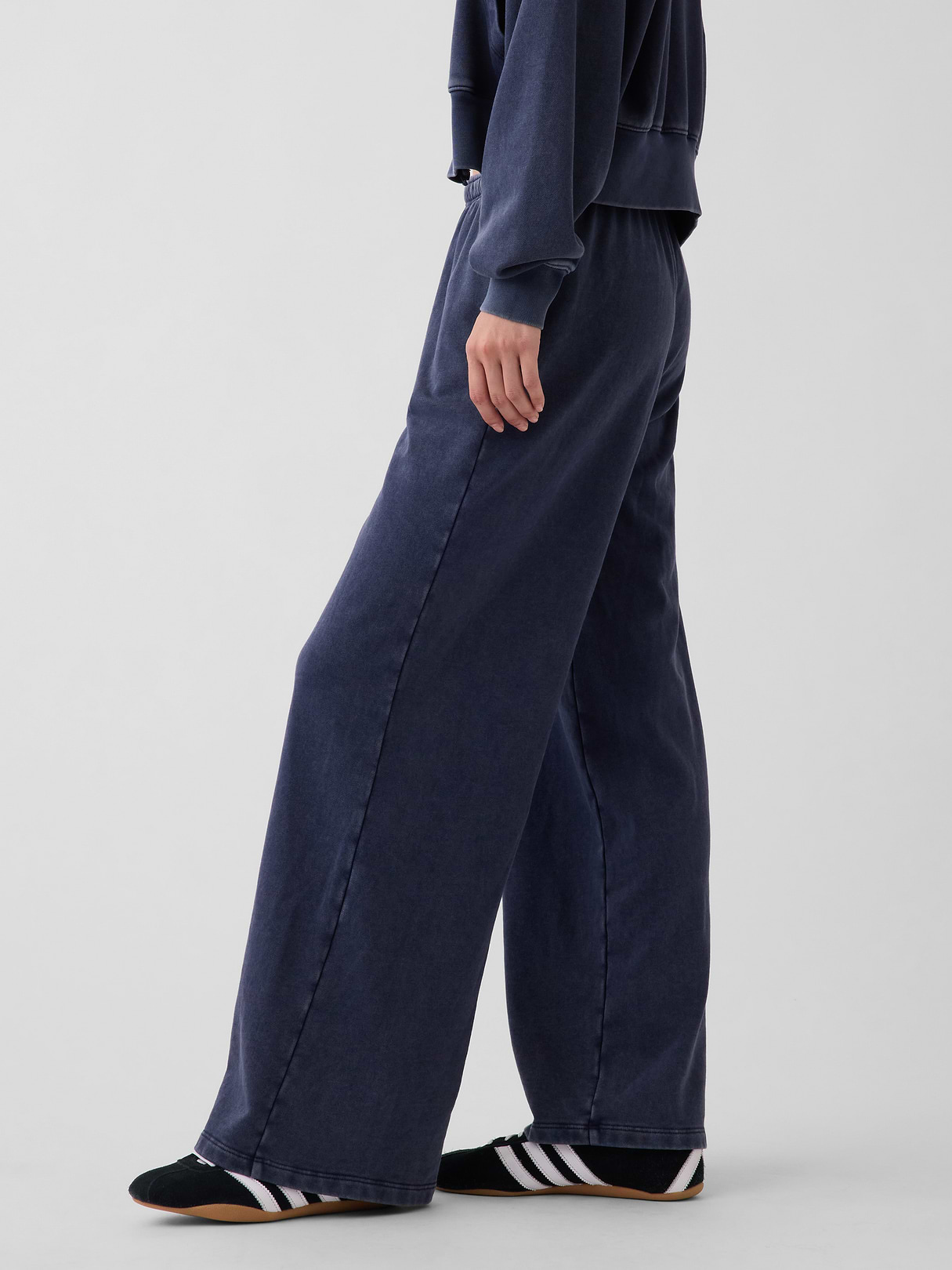 Mid Rise VintageSoft Terry Loose Sweatpants - Tapestry navy blue wash