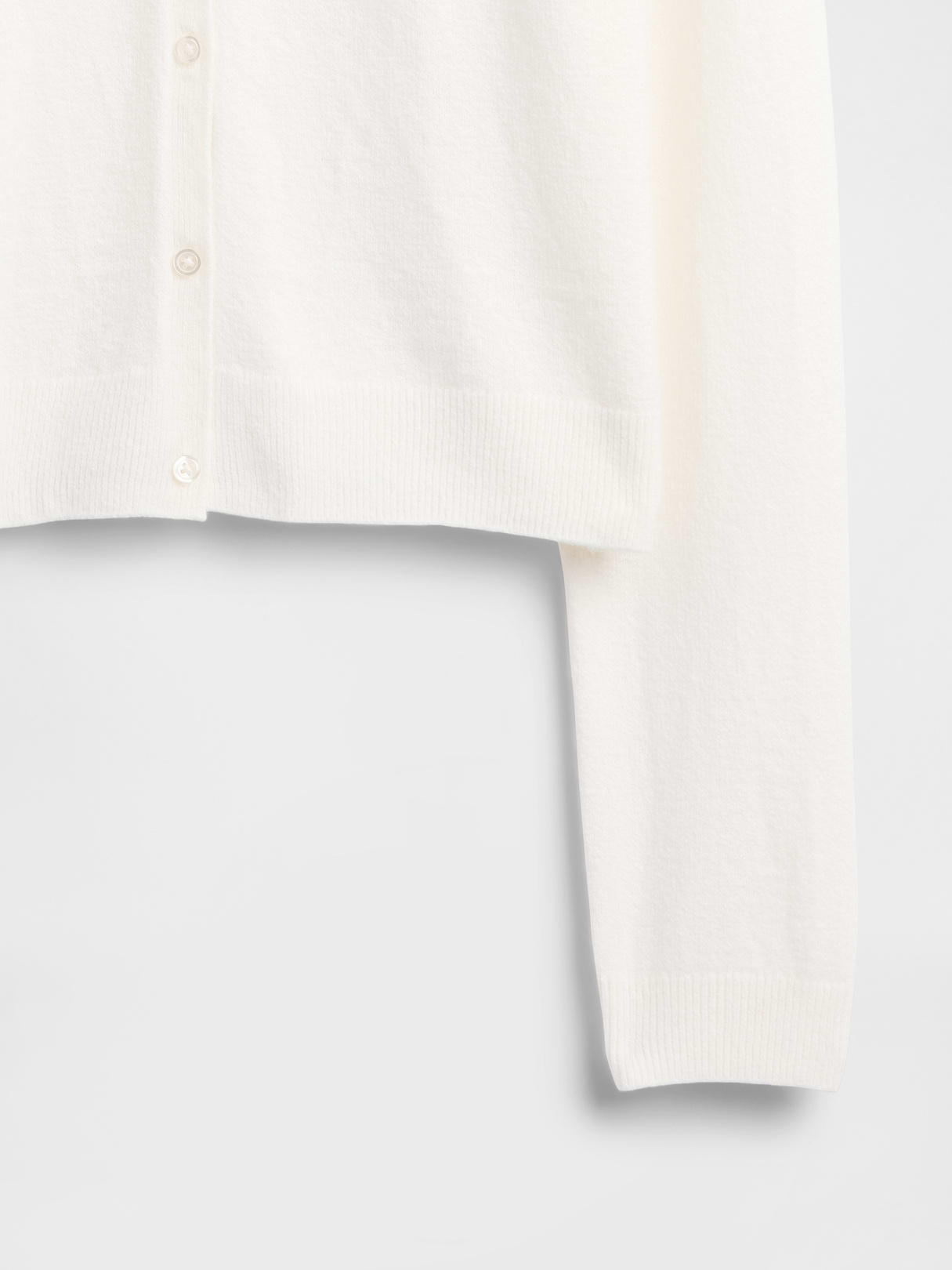 CashSoft Crop Cardigan - Ivory beige frost