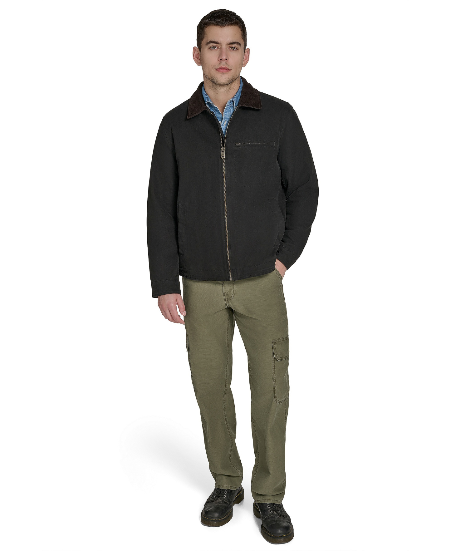 Levi's Men's Cotton Canvas Zip-Front Depot Jacket - Black
