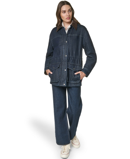 Levi's Women's Anorak Corduroy Collar Denim Coat - Dark Rinse Wash