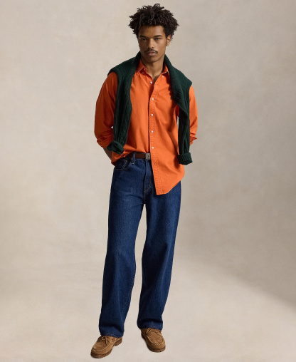 Polo Ralph Lauren Men's Garment-Dyed Oxford Shirt - Colleage Orange