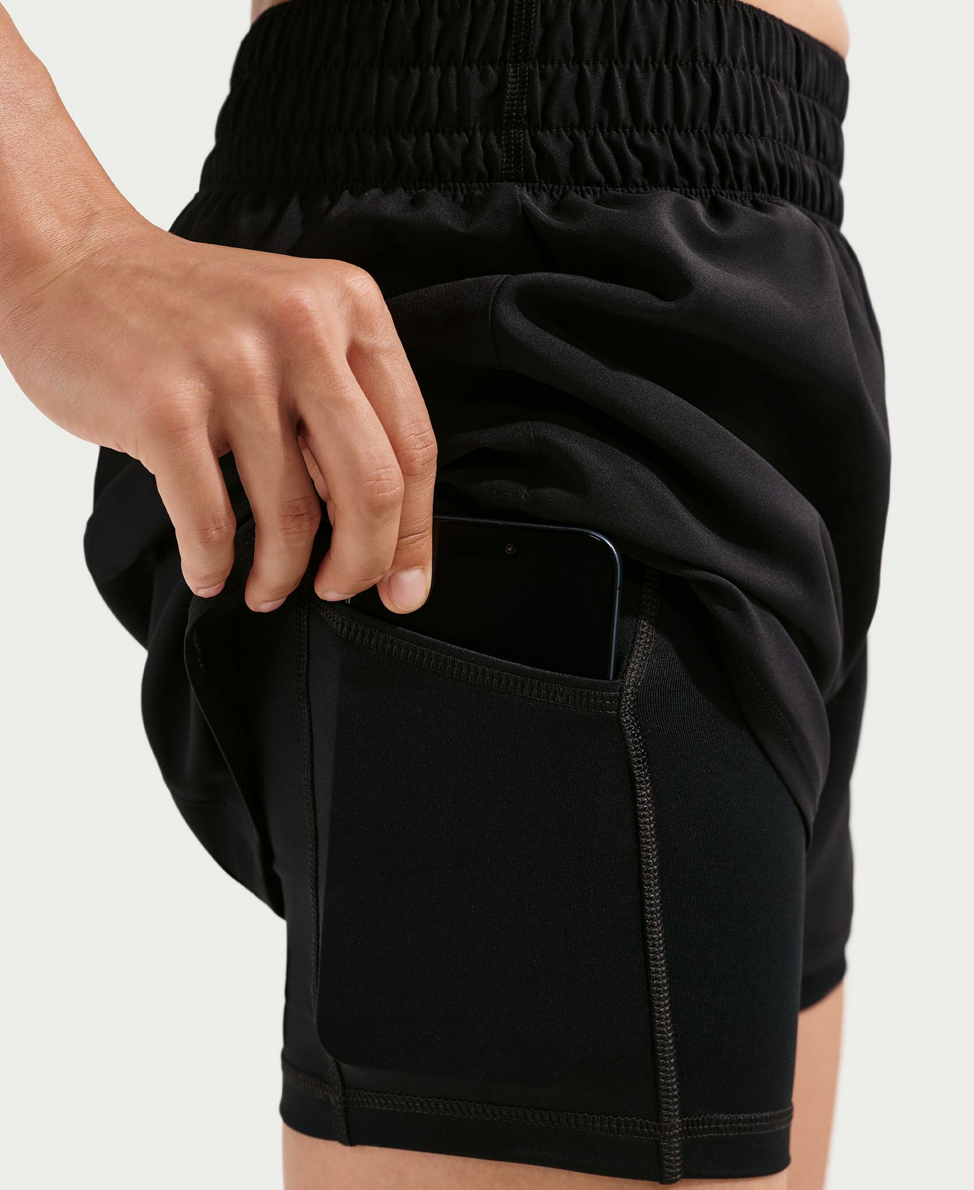 Nike Women's One Dri-Fit High-Waist 2-in-1 Shorts - Black/white