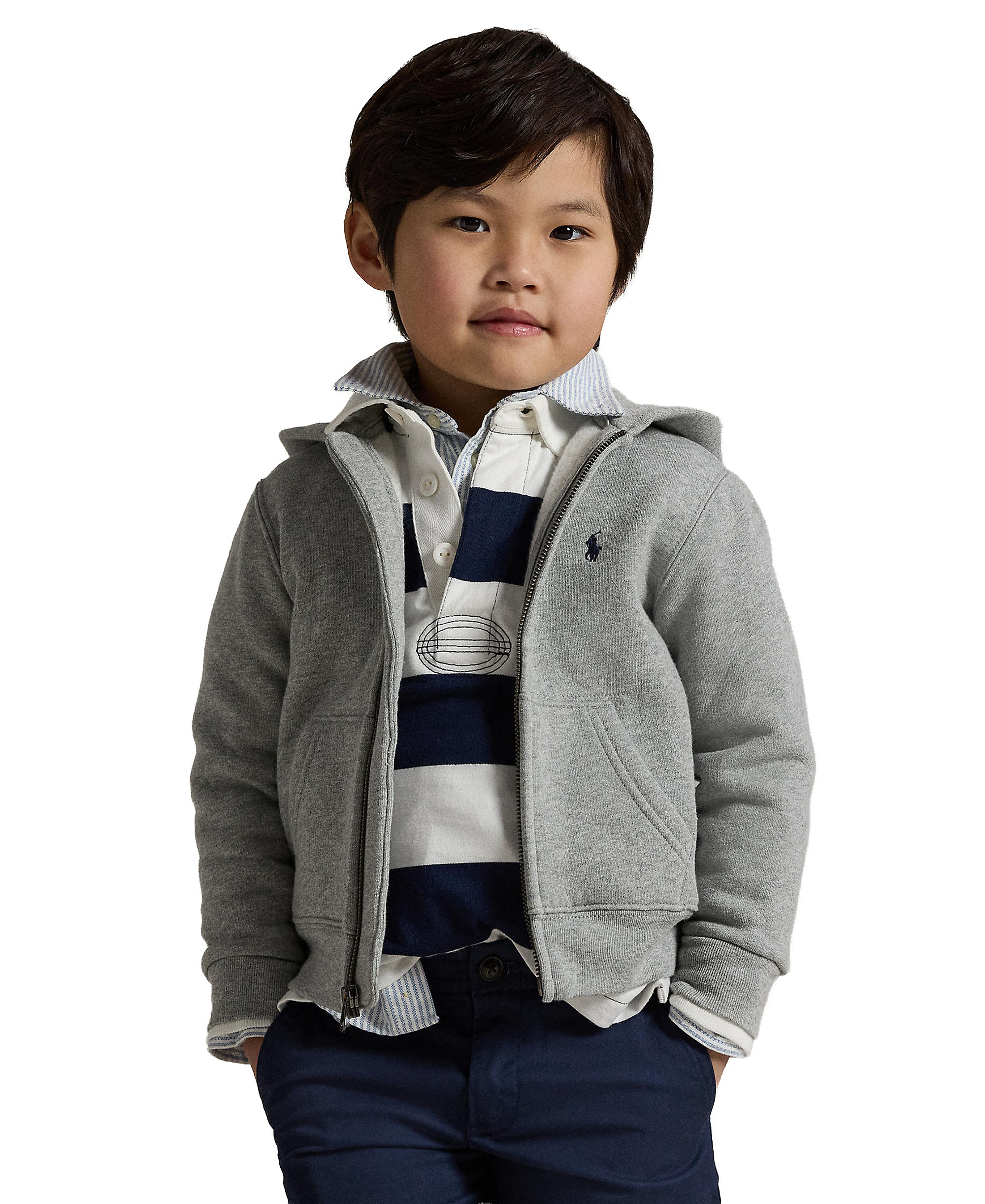 Polo Ralph Lauren Boys' 2T-7 Cotton Fleece Hoodie - Dark Sport Heather