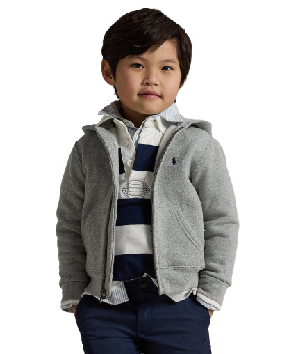 Polo Ralph Lauren Boys' 2T-7 Cotton Fleece Hoodie - Dark Sport Heather