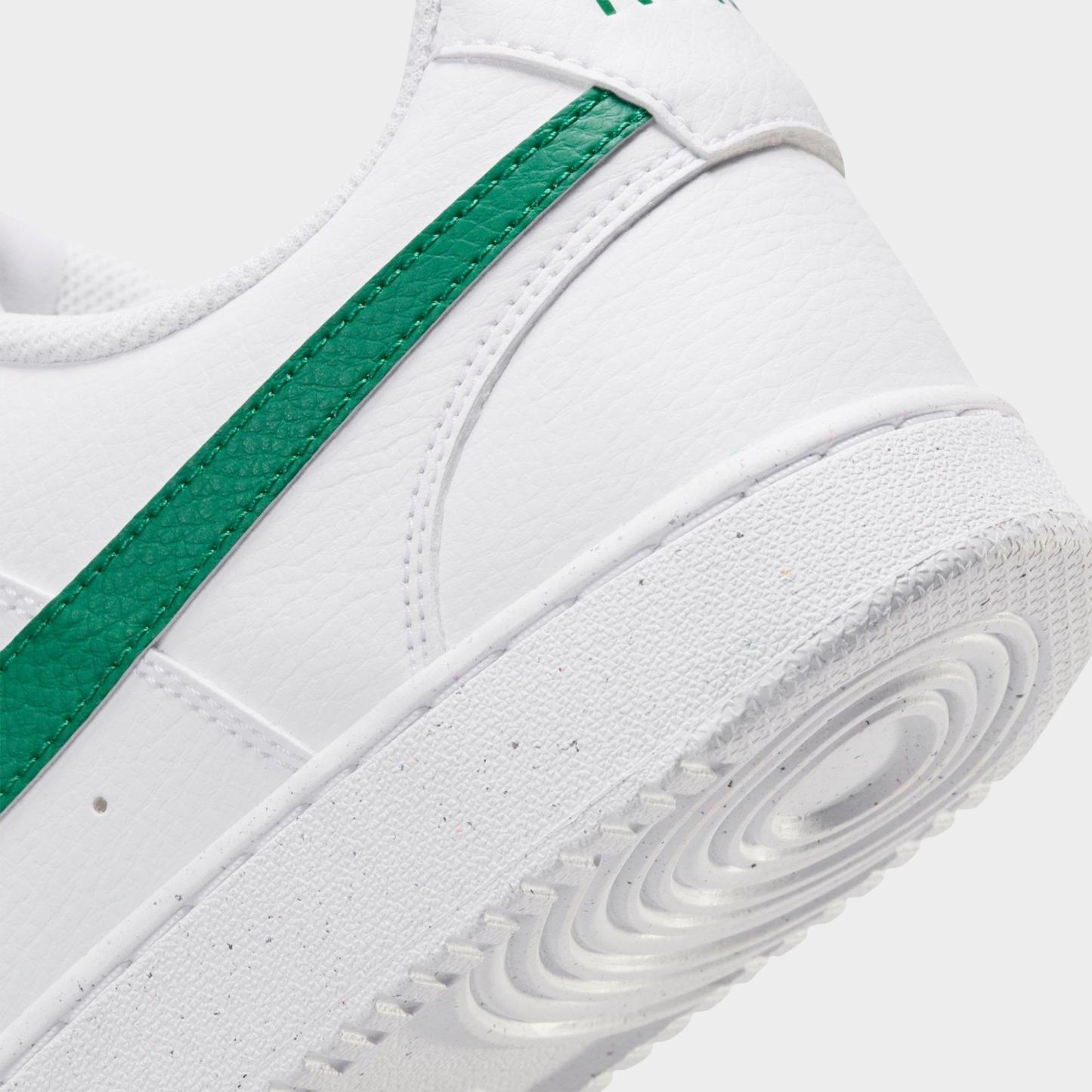 Men's Nithtke Court Vision Low Next Nature Casual Shoes - White/White/Malachite - Detail shot