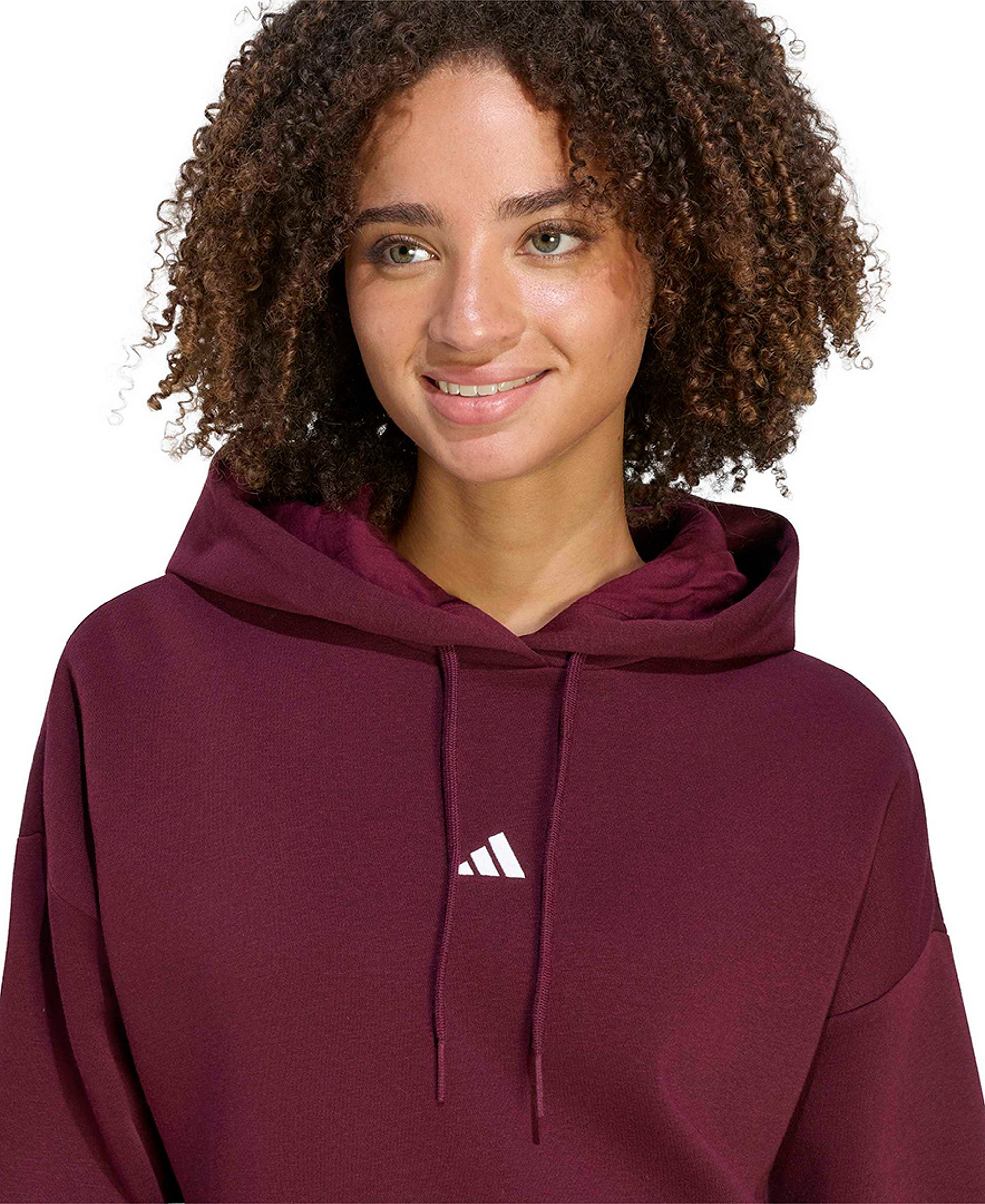 adidas Women's Essentials Long-Sleeve Logo Hoodie - Frozen Purple/White