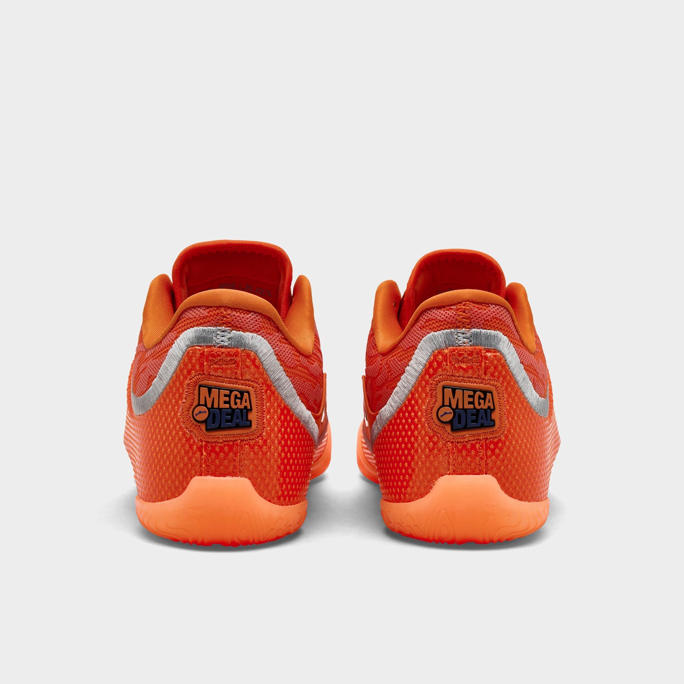 Big Kids' Nithtke LeBron 23 Basketball Shoes - Safety Orange/Wolf Grey/Metallic Gold - Back view