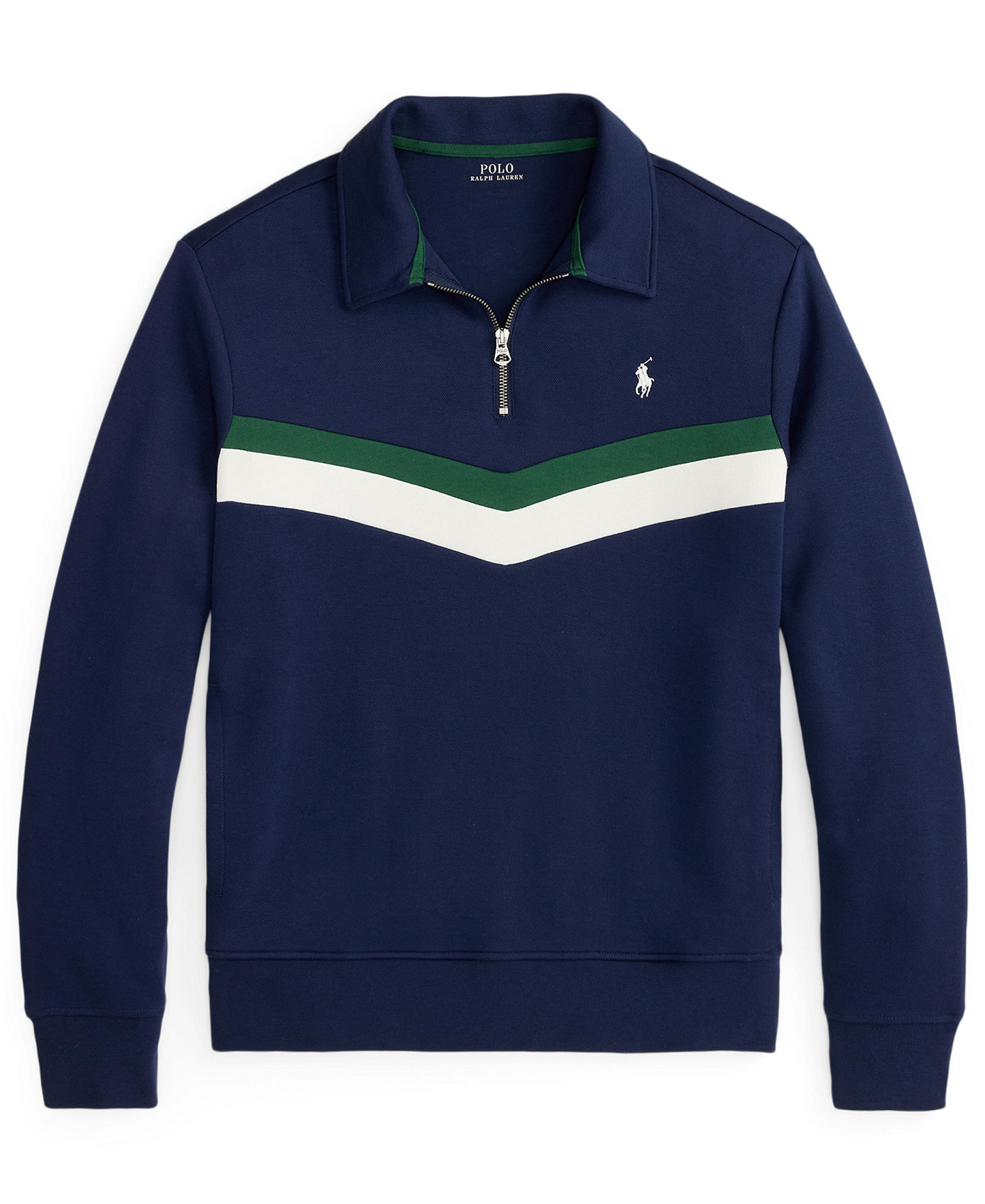 Polo Ralph Lauren Men's Double-Knit Quarter-Zip Sweatshirt - Newpot Navy