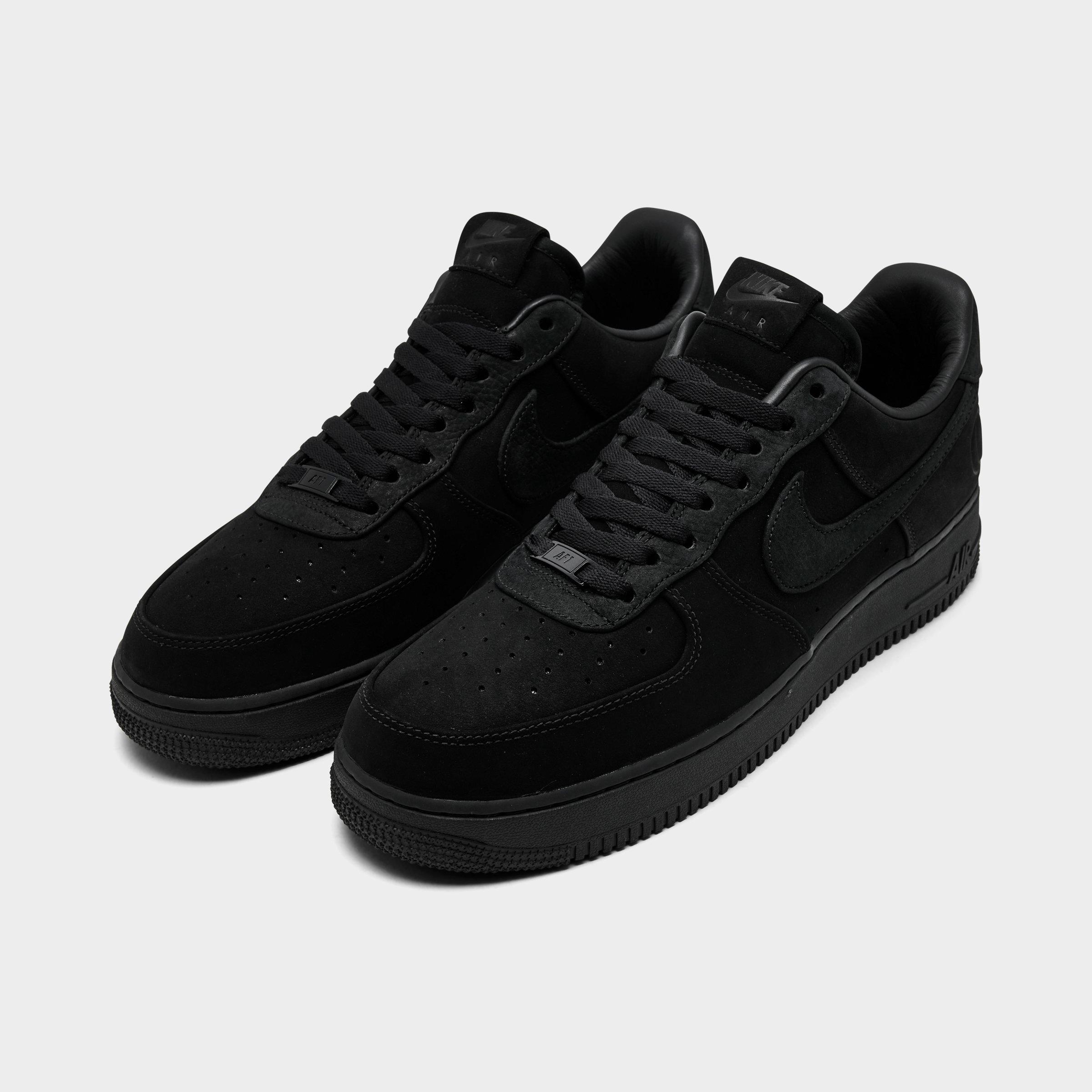 Men's Nithtke Air Force 1 Low Luxe SE Oregon Ducks Casual Shoes - Black/Black - Both shoes facing left