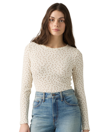 Levi's Women's Hayes Long-Sleeve Top - Jaana Floral V2 Egret