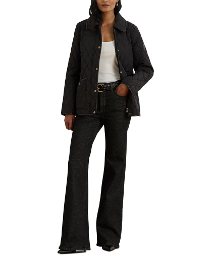 Lauren Ralph Lauren Petite Quilted Velboa-Lined Jacket, Created for Macy's - Black