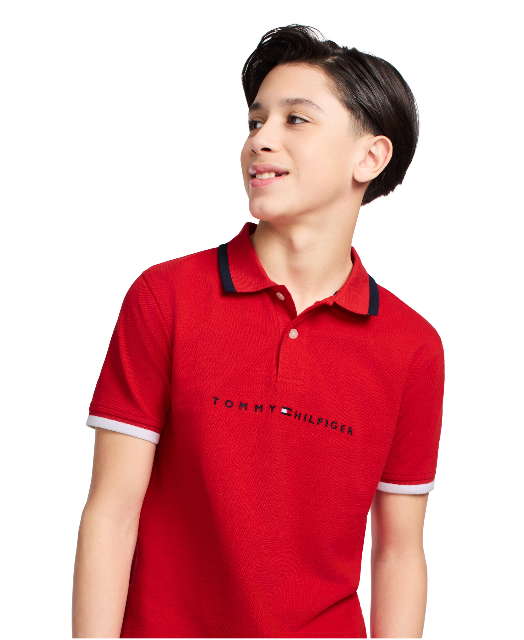Tommy Hilfiger Boys' 2T-7 Tomas Short-Sleeve Tipped Polo Shirt - Tommy Red