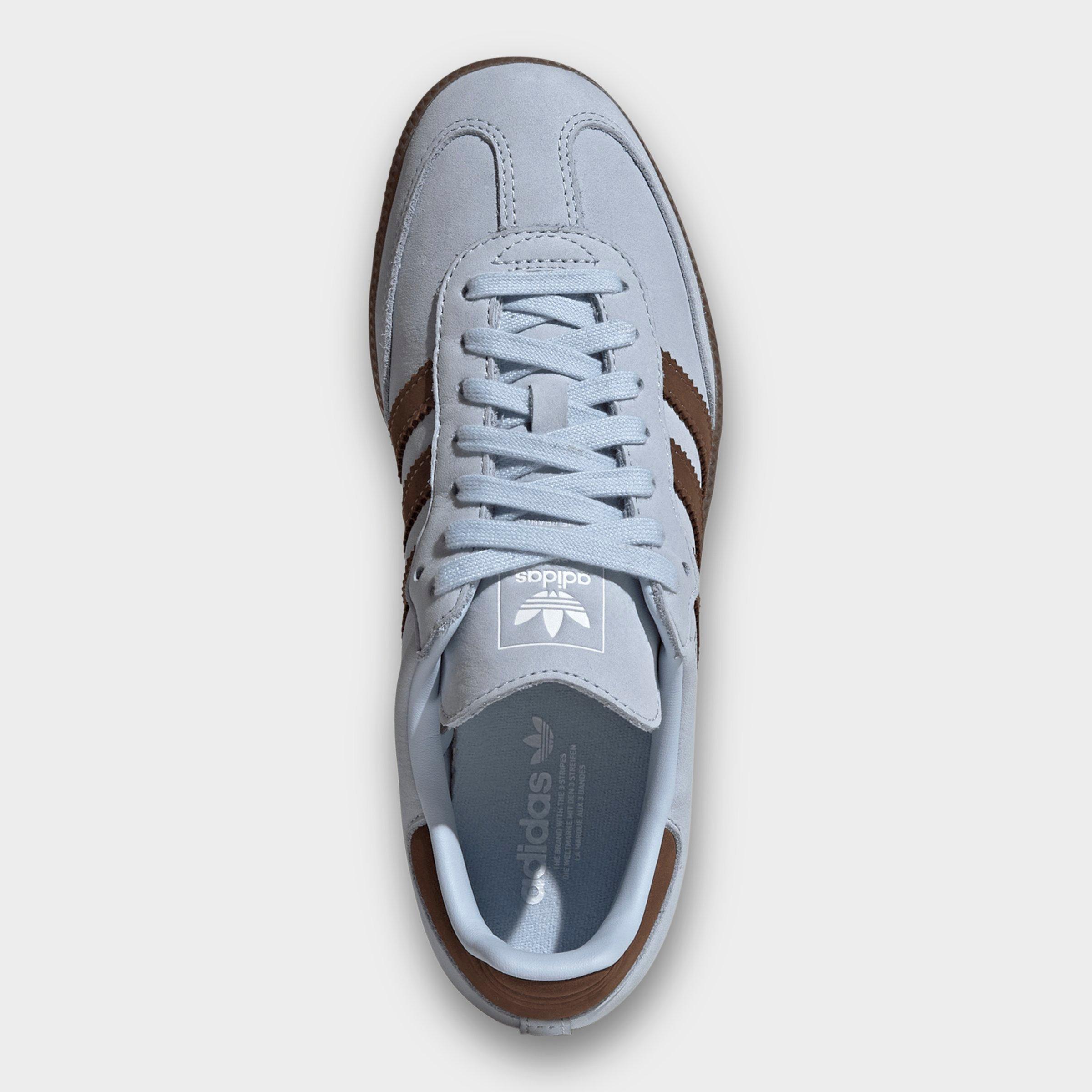 Women's adidas Originals Samba OG Casual Shoes - Part 4 - Crystal Sky/Earth Strata/Cloud White - Top view