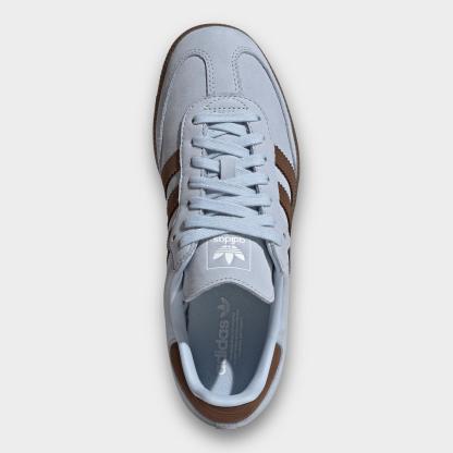 Women's adidas Originals Samba OG Casual Shoes - Part 4 - Crystal Sky/Earth Strata/Cloud White - Top view